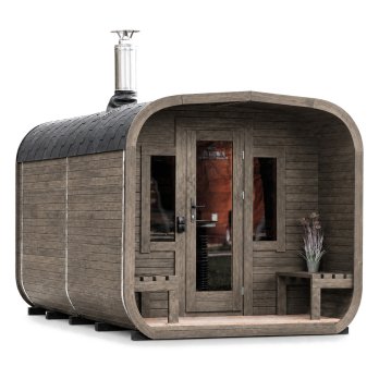 4m Sauna Cube med bænke foran
