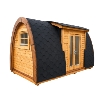 Isoleret campingpod med sideindgang – vælg størrelse