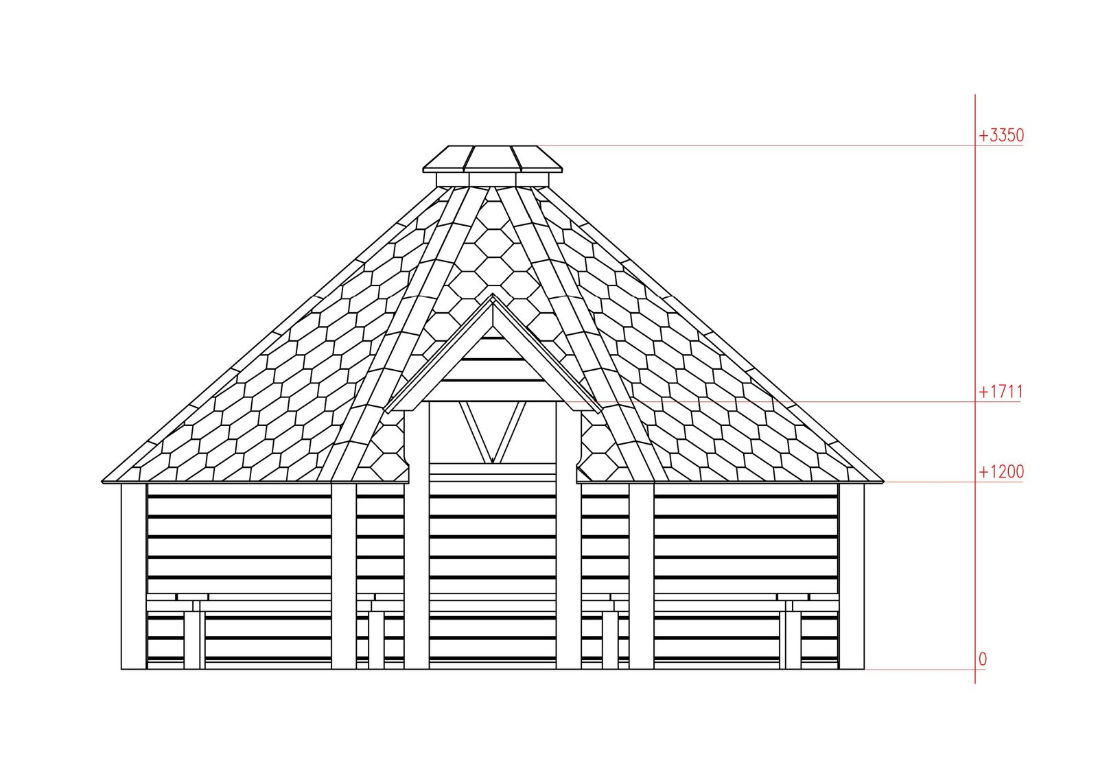 Åben grillhytte 16,5 m² – Facader