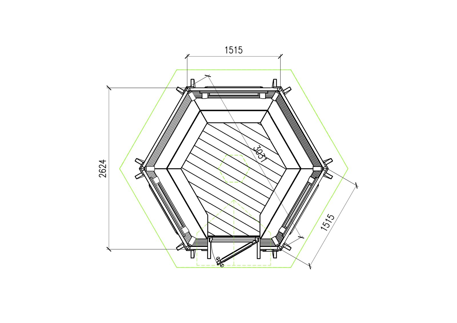 Eksklusiv grillhytte 4,5 m² – Plantegning